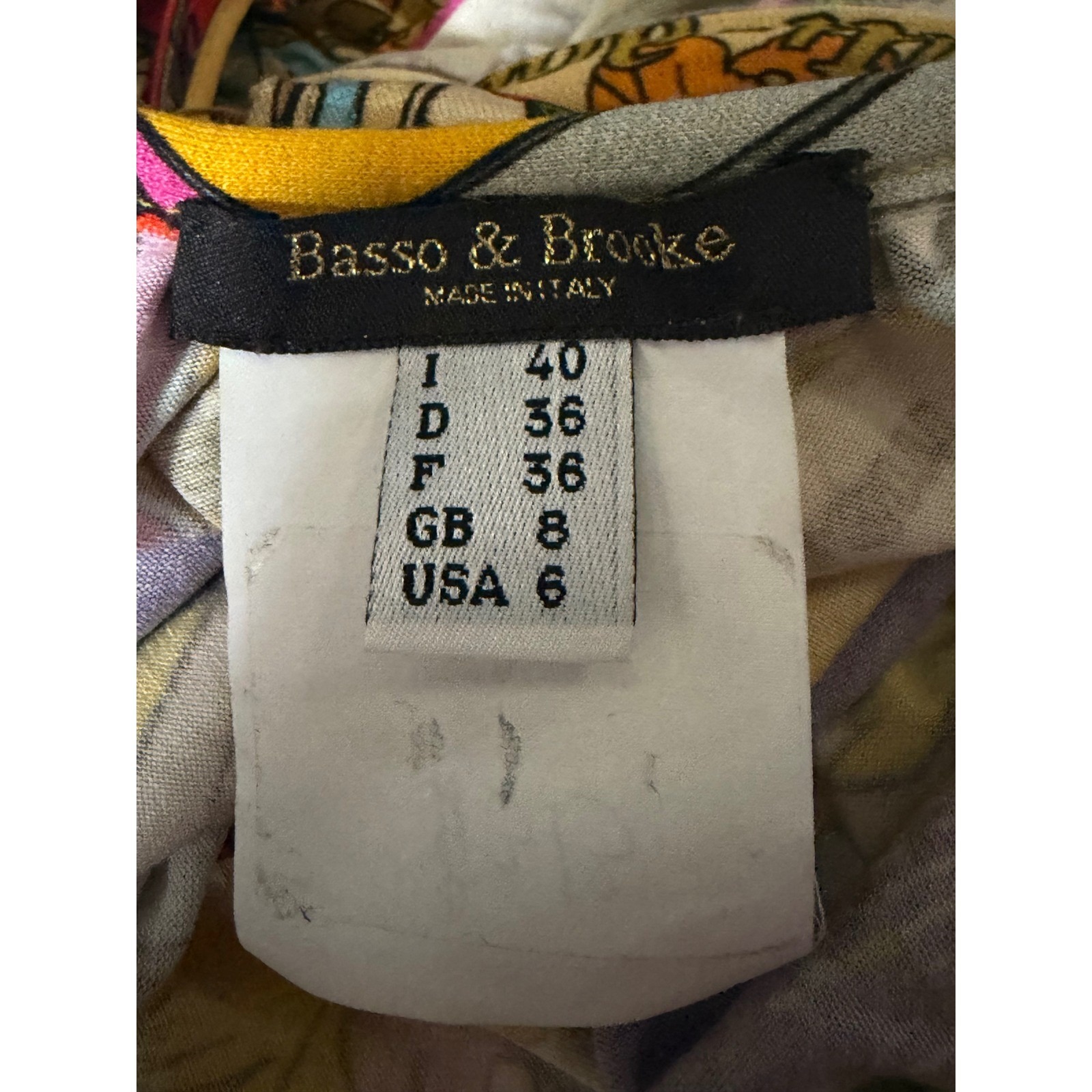 Basso & Brooke Pop Art Graphic Halter Dress Multicolor Made In Italy Size 6 Us — image 8 of 8